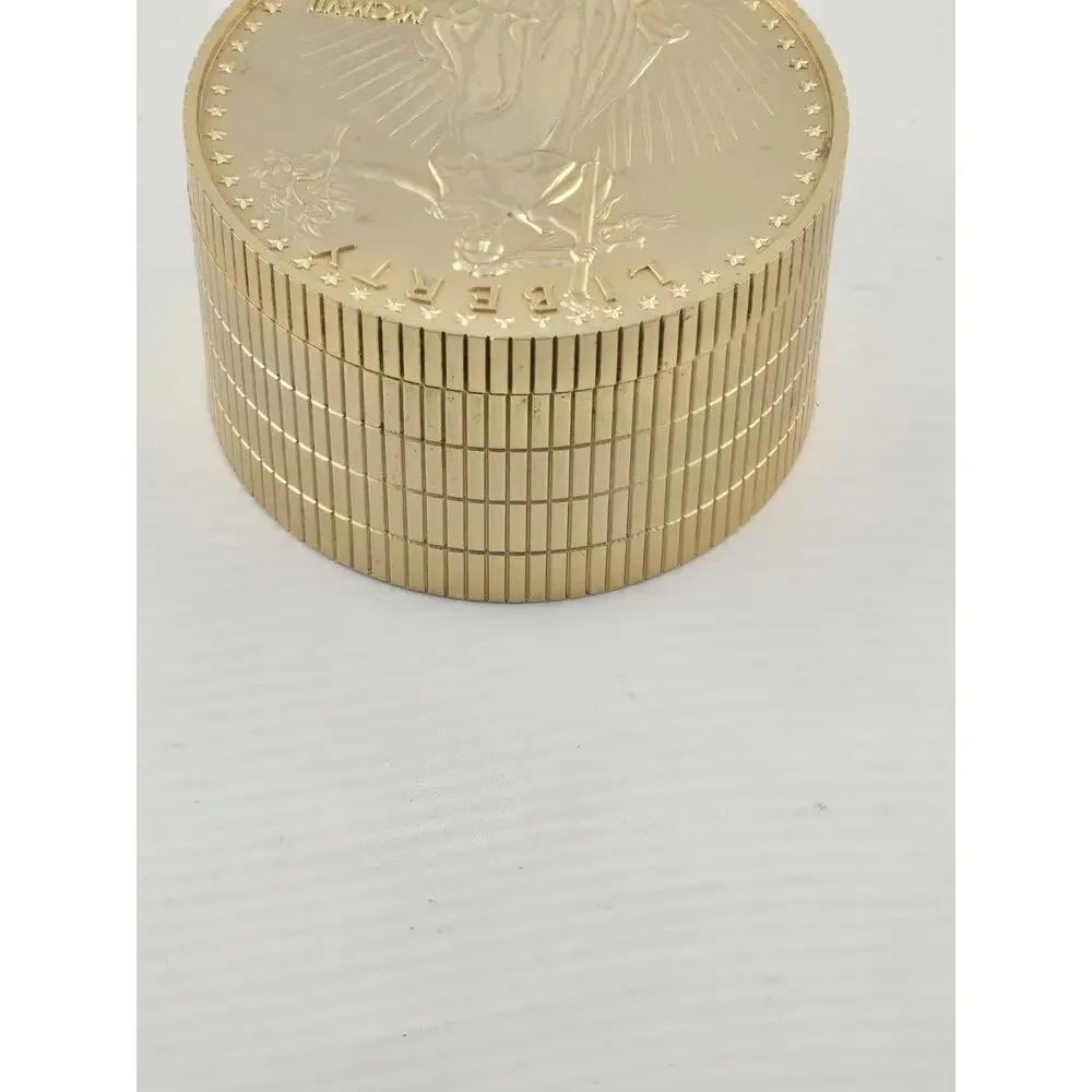 New Bulova Walking Liberty Gold Coin Hidden Quartz Alarm Clock Desk Runs Kraft